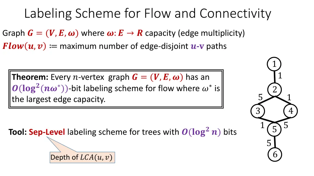 labeling scheme for flow and connectivity