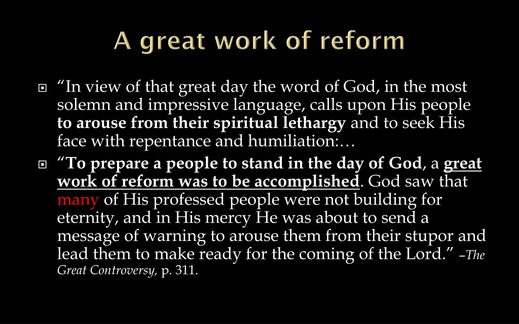 in view of that great day the word