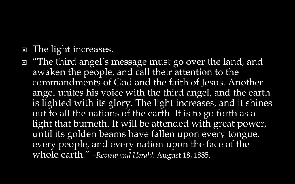 the light increases the third angel s message