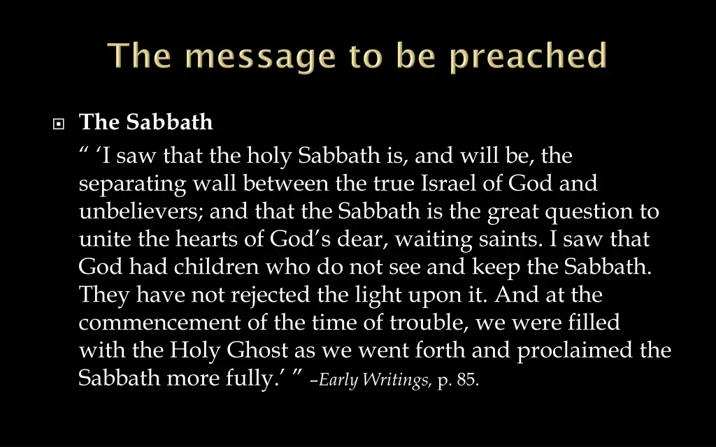 the sabbath i saw that the holy sabbath