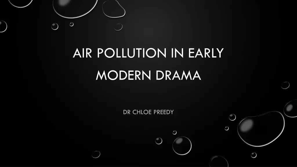 air pollution in early modern drama