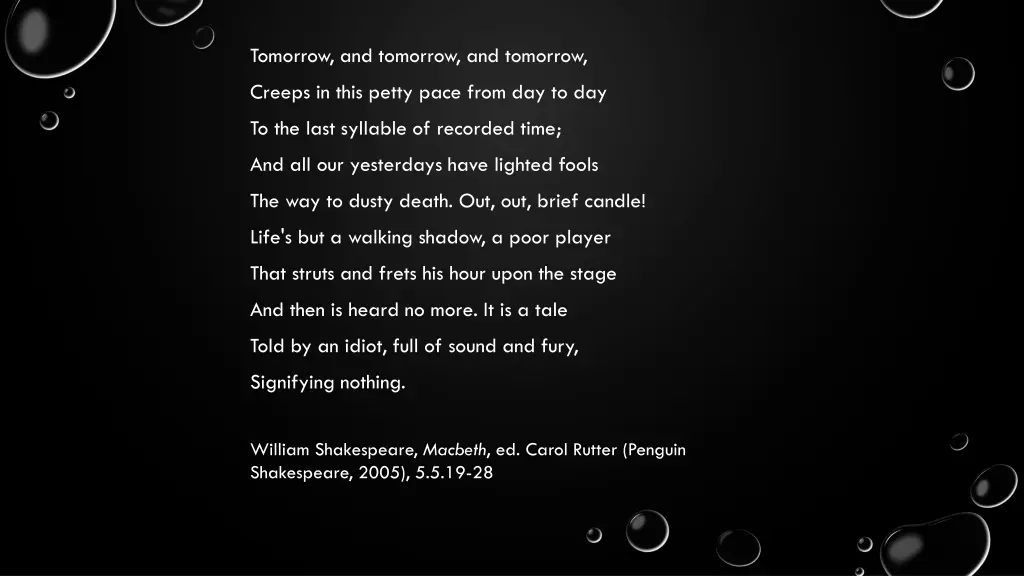tomorrow and tomorrow and tomorrow