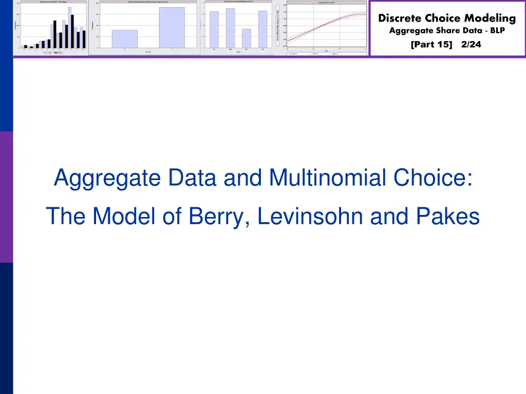 discrete choice modeling aggregate share data blp 1