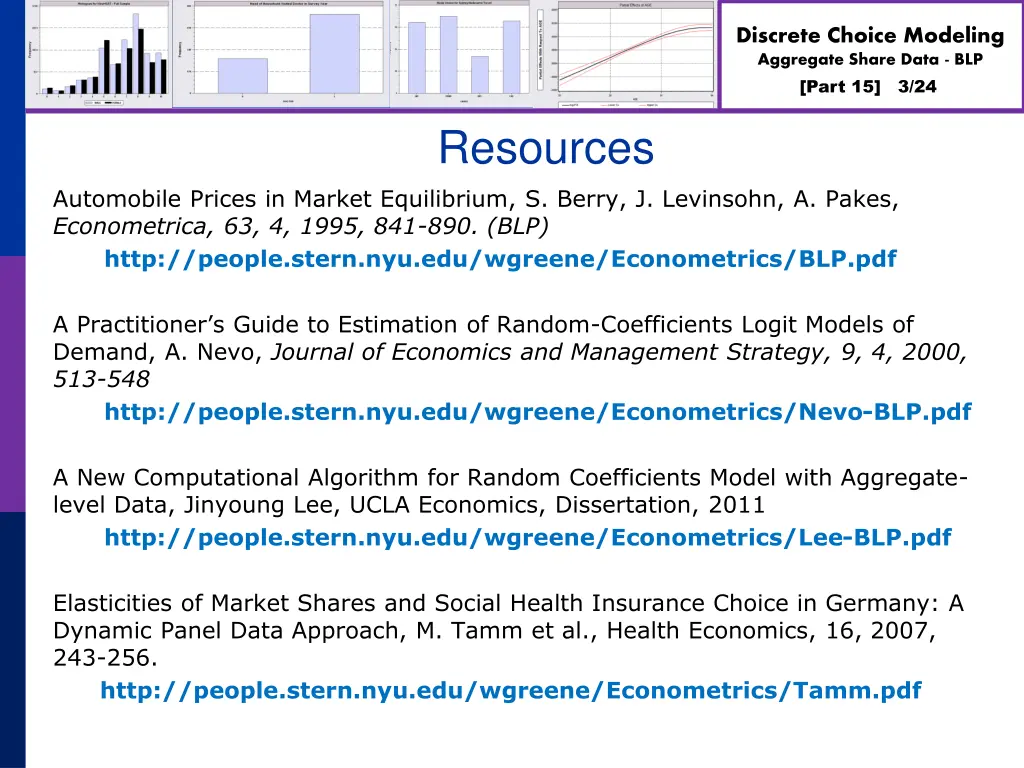 discrete choice modeling aggregate share data blp 2
