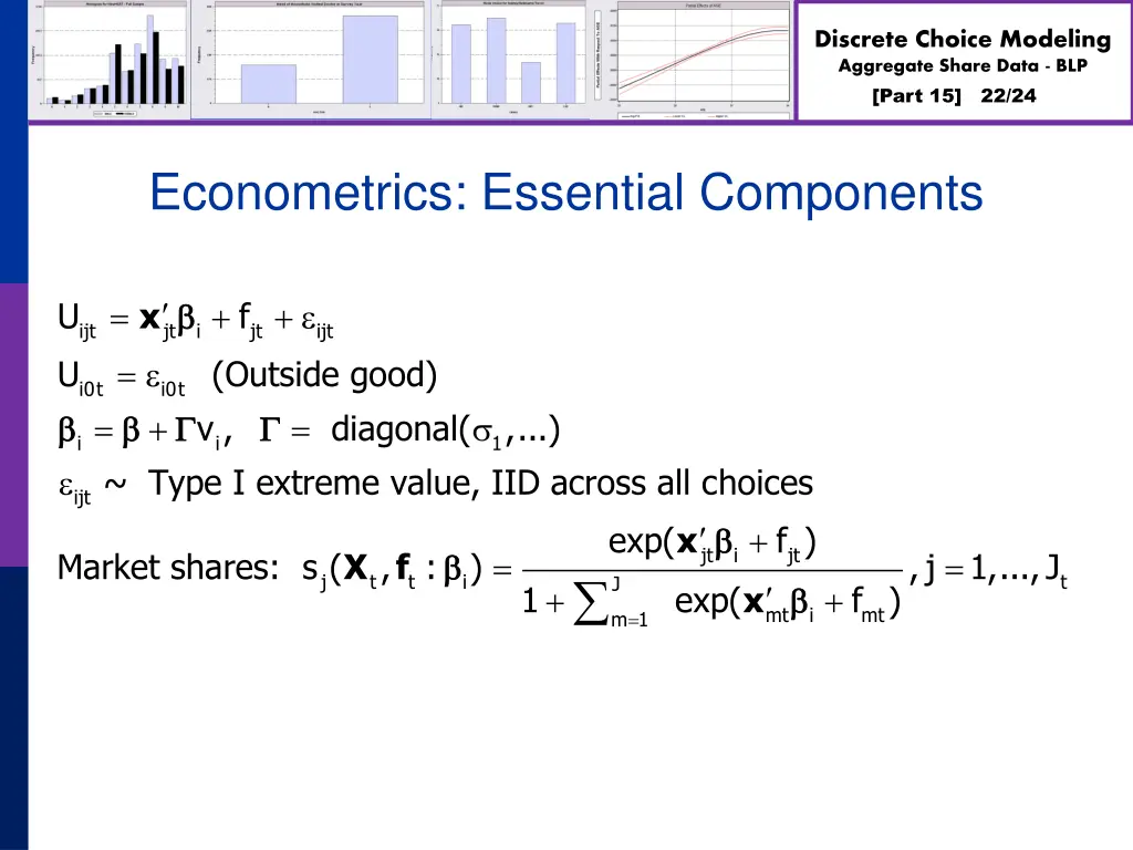 discrete choice modeling aggregate share data blp 21