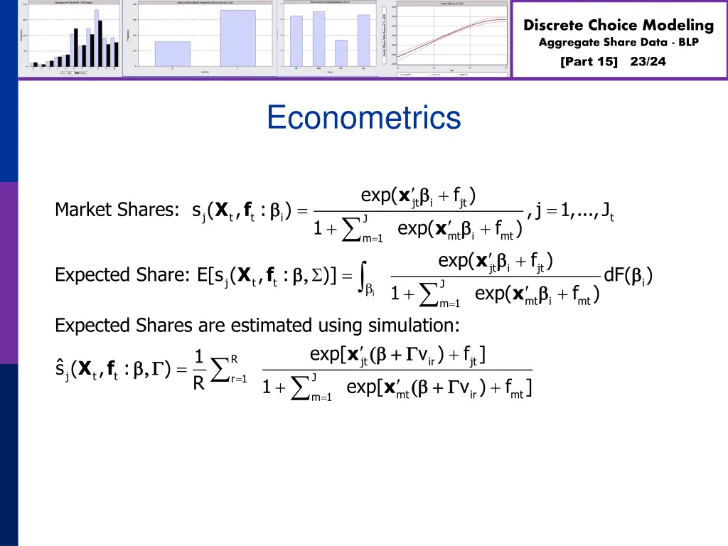 discrete choice modeling aggregate share data blp 22
