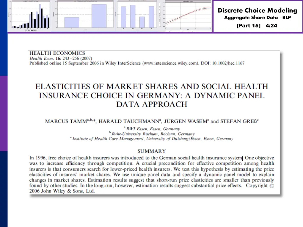 discrete choice modeling aggregate share data blp 3