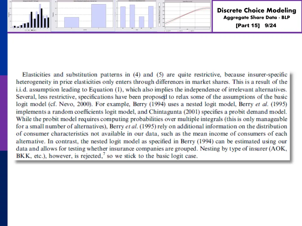 discrete choice modeling aggregate share data blp 8