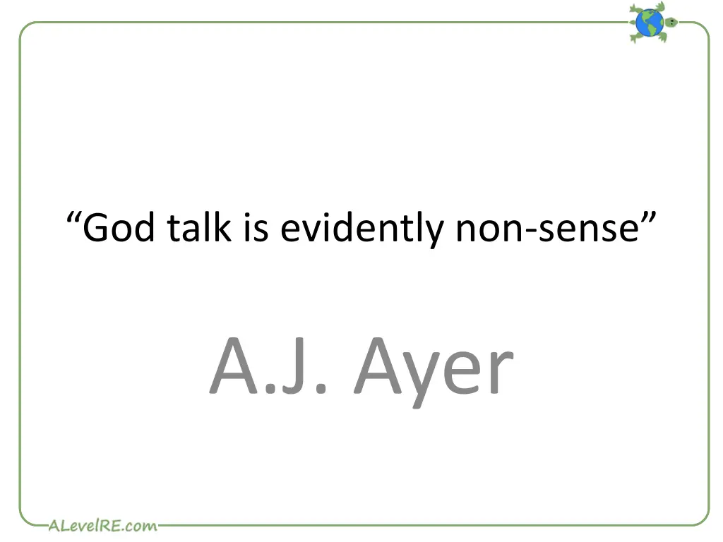 god talk is evidently non sense