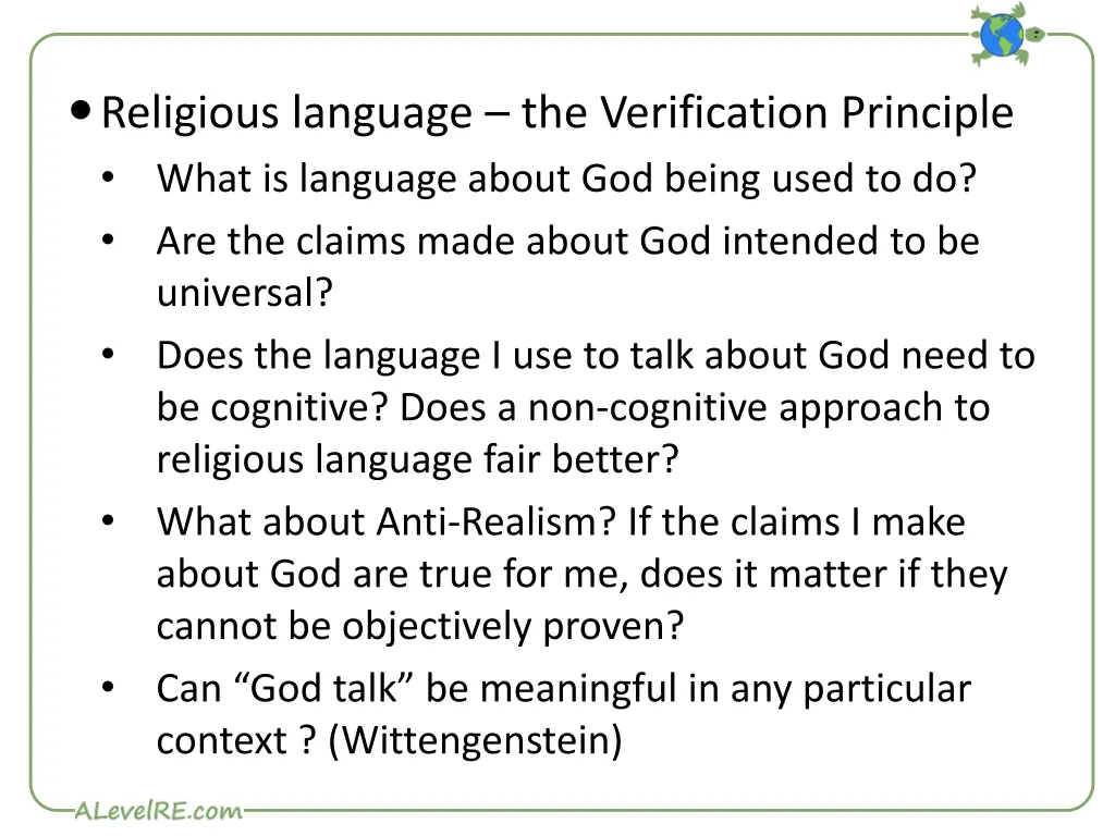 religious language the verification principle