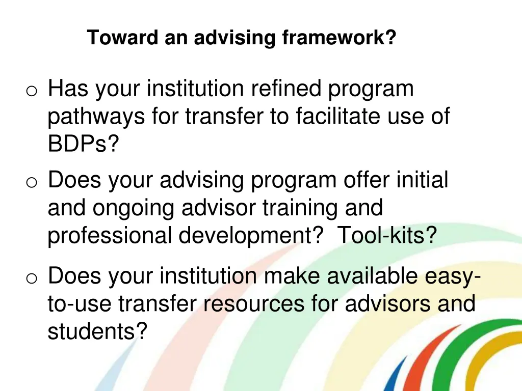 toward an advising framework 2