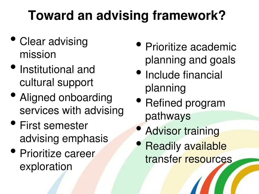toward an advising framework clear advising