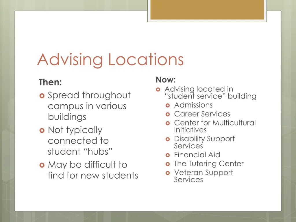 advising locations