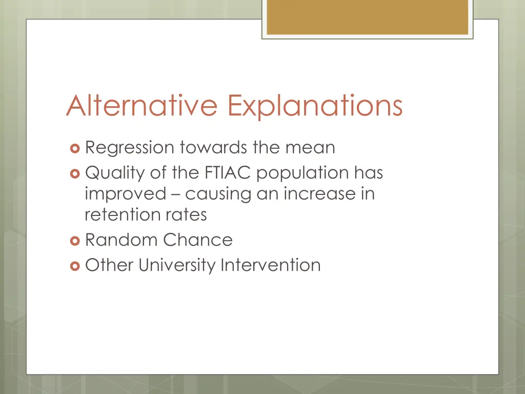 alternative explanations