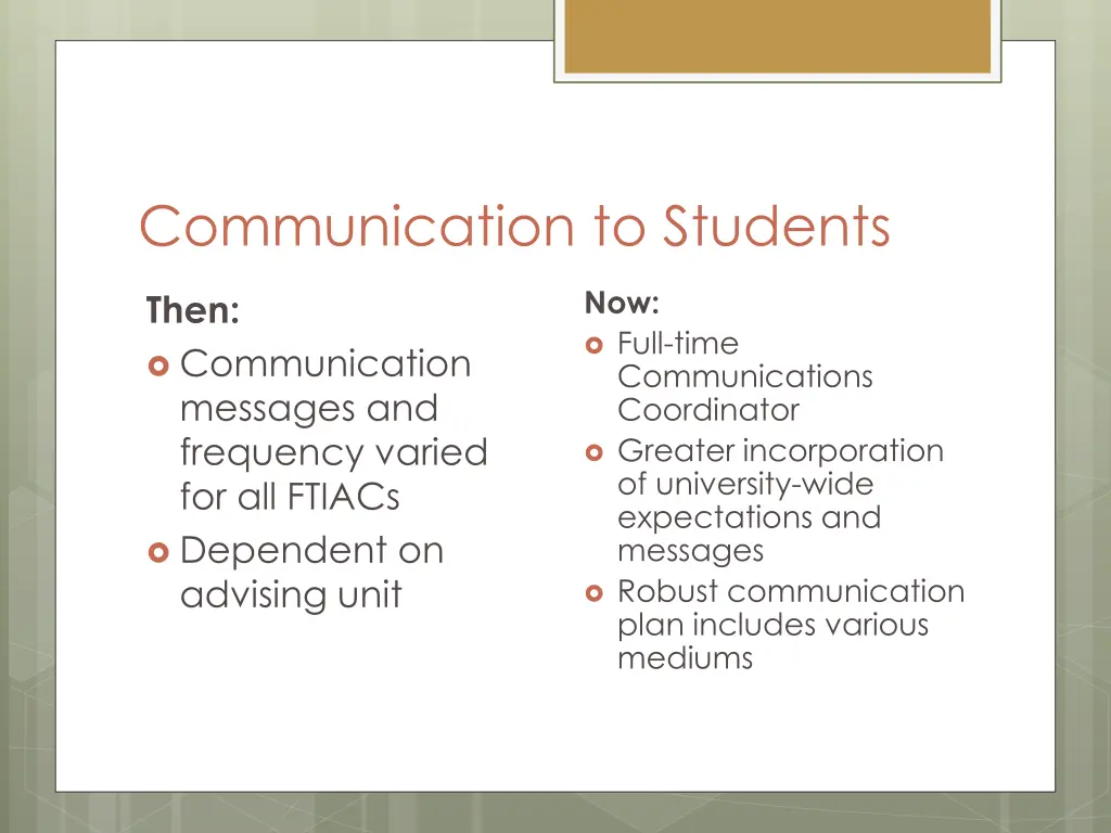 communication to students