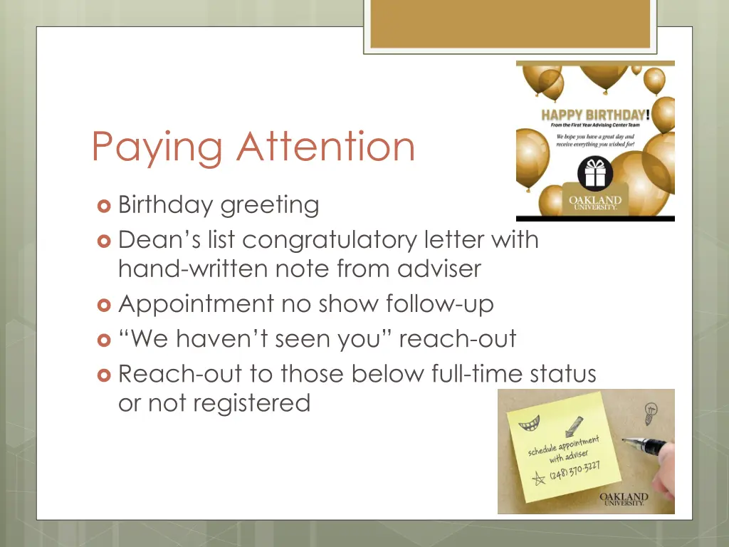 paying attention