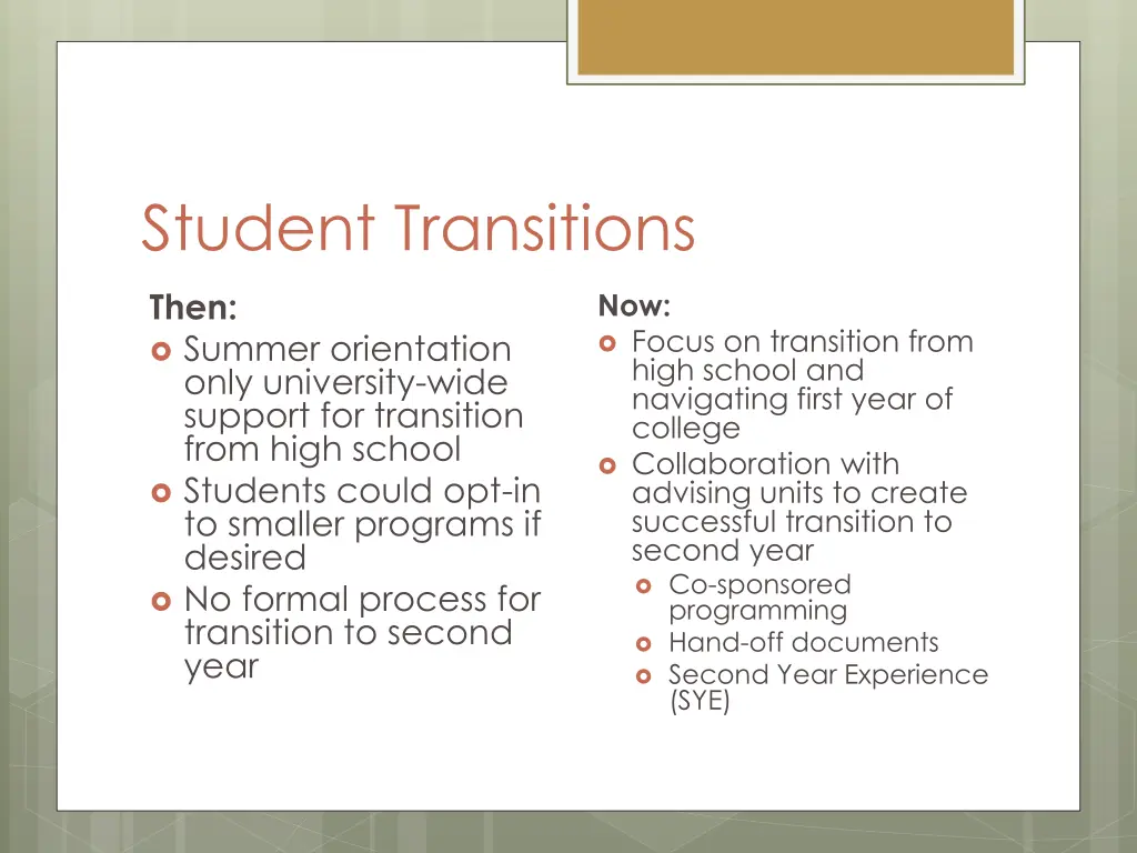 student transitions