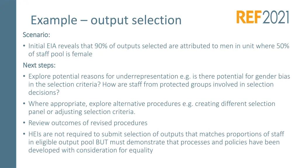 example output selection scenario scenario