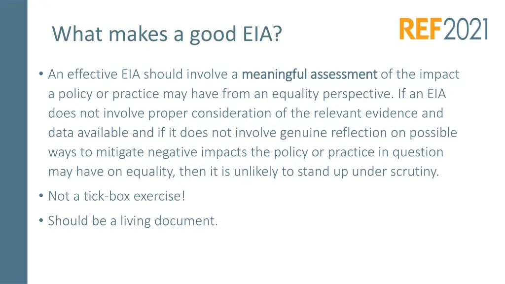 what makes a good eia