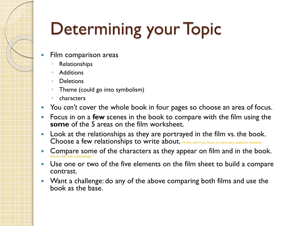 determining your topic