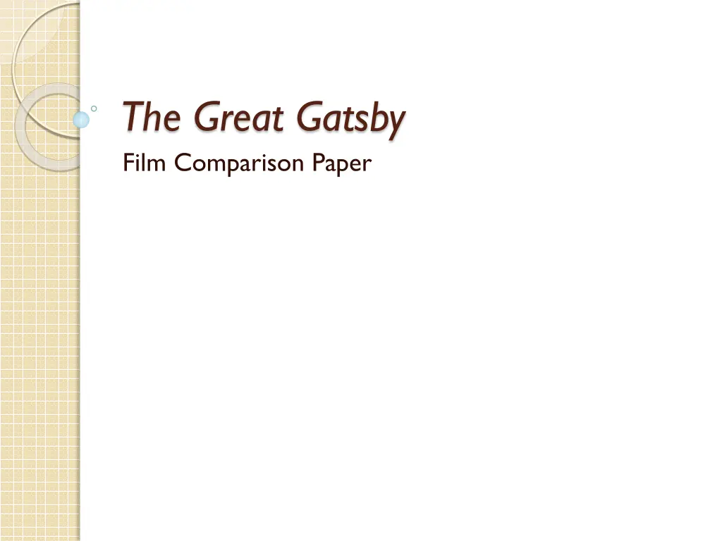 the great gatsby film comparison paper