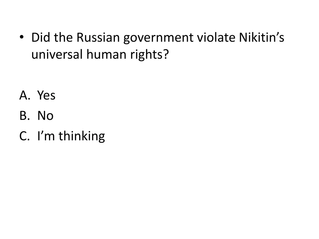 did the russian government violate nikitin