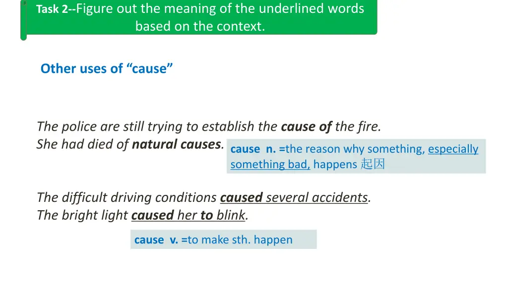 task 2 figure out the meaning of the underlined 5
