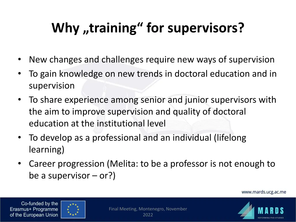 why training for supervisors