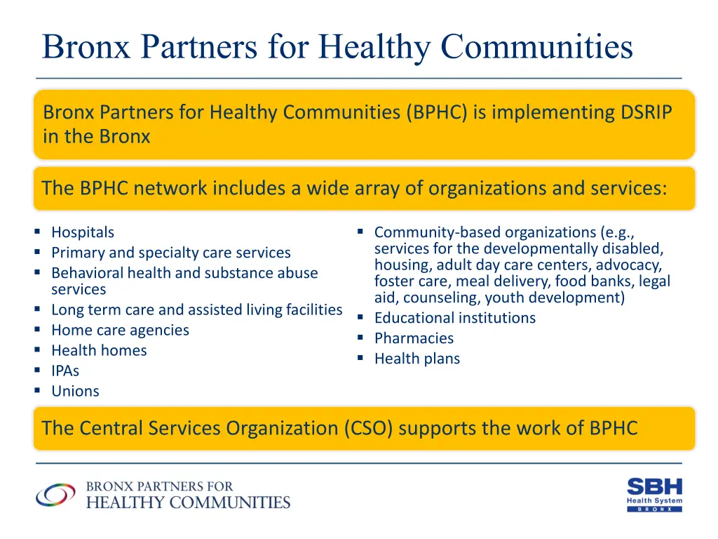 bronx partners for healthy communities