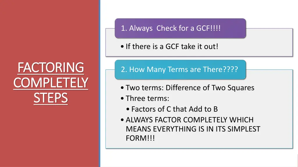 1 always check for a gcf