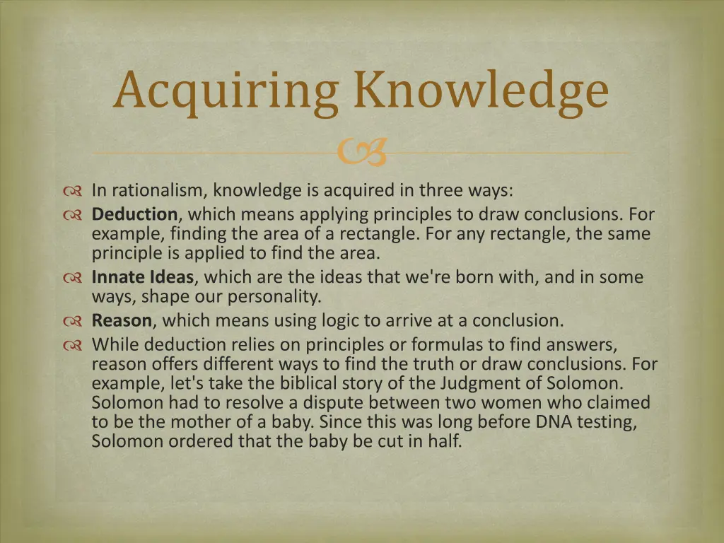 acquiring knowledge
