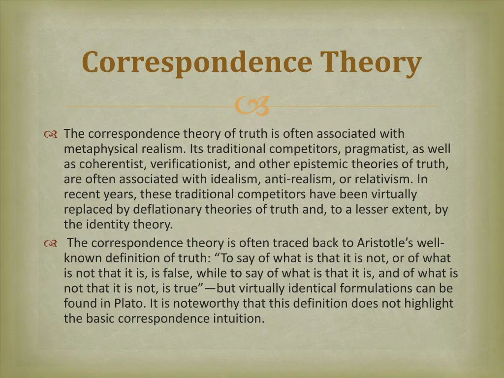 correspondence theory