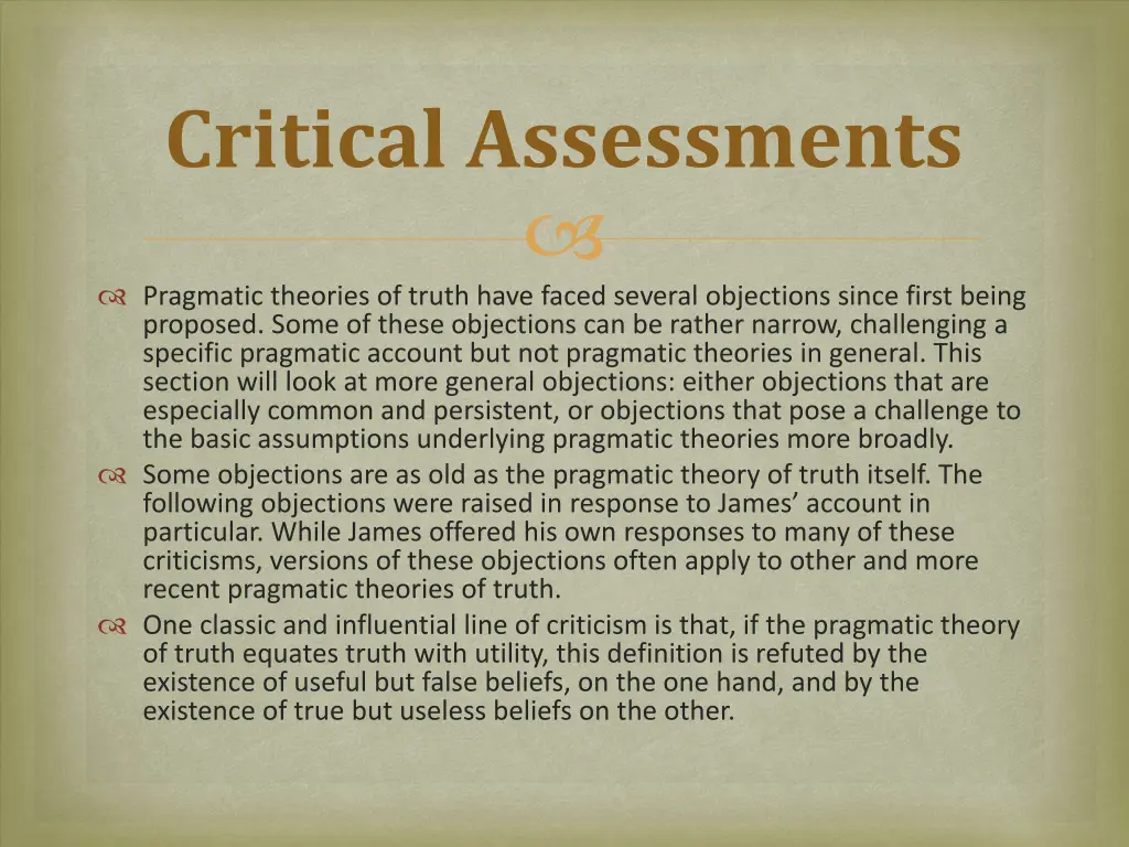 critical assessments