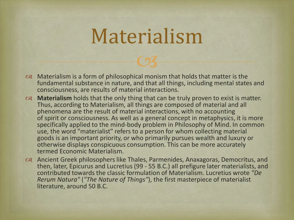 materialism