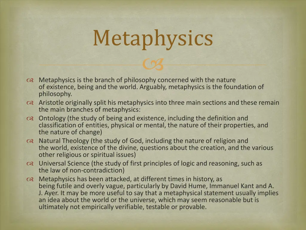 metaphysics