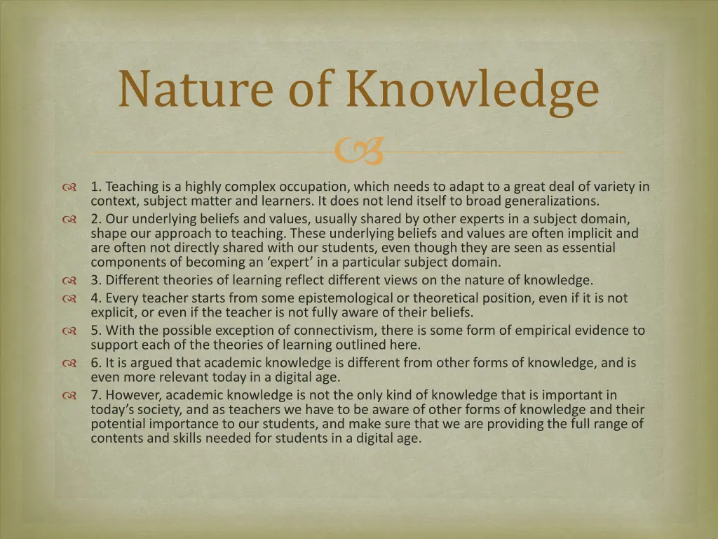 nature of knowledge