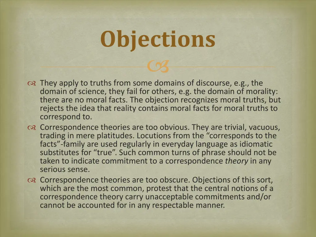 objections