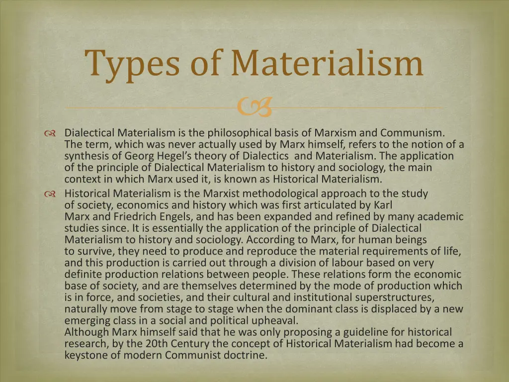 types of materialism 1