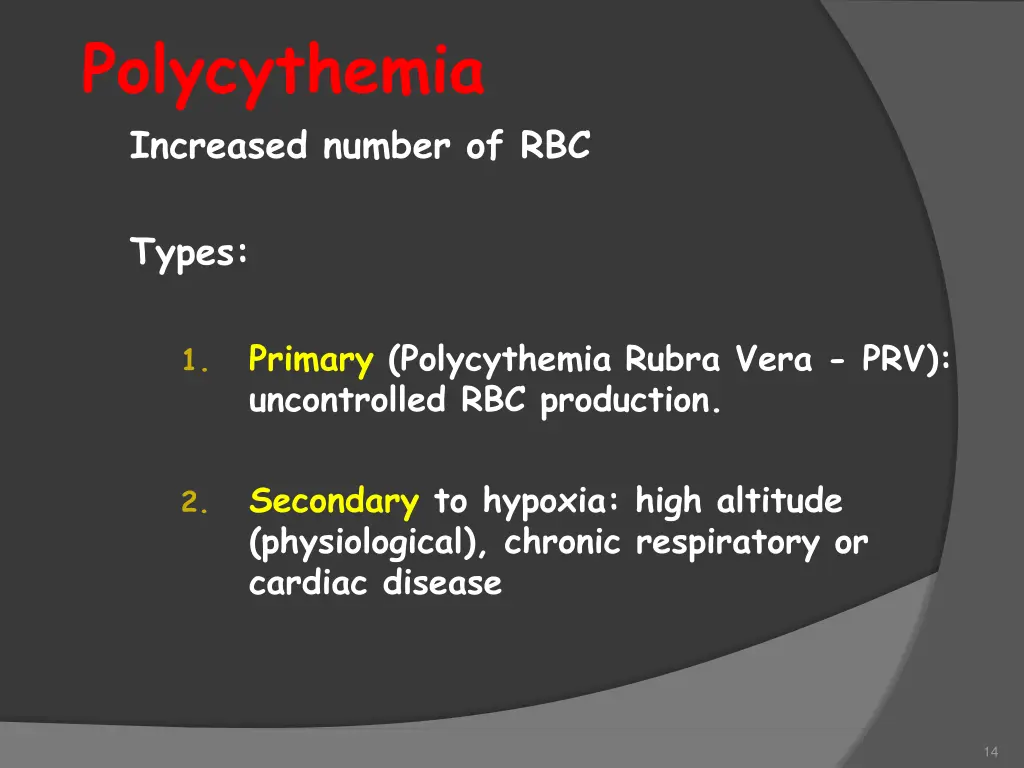 polycythemia increased number of rbc