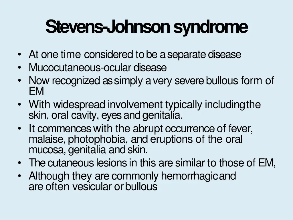 stevens johnsonsyndrome