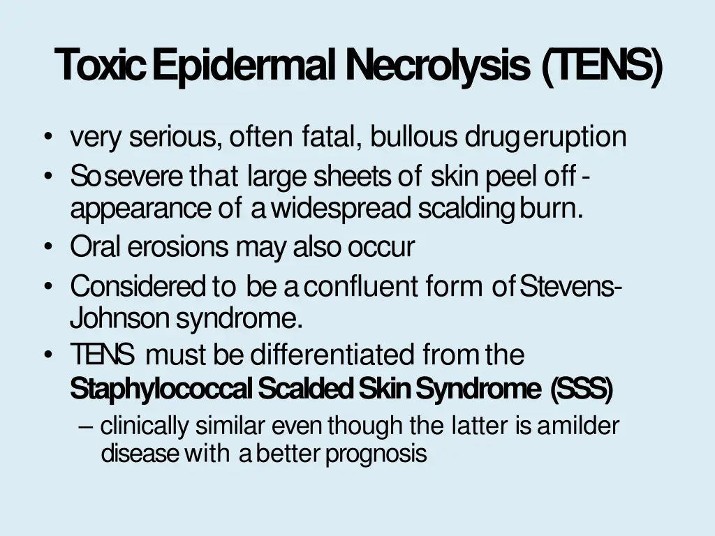 toxic epidermal necrolysis tens