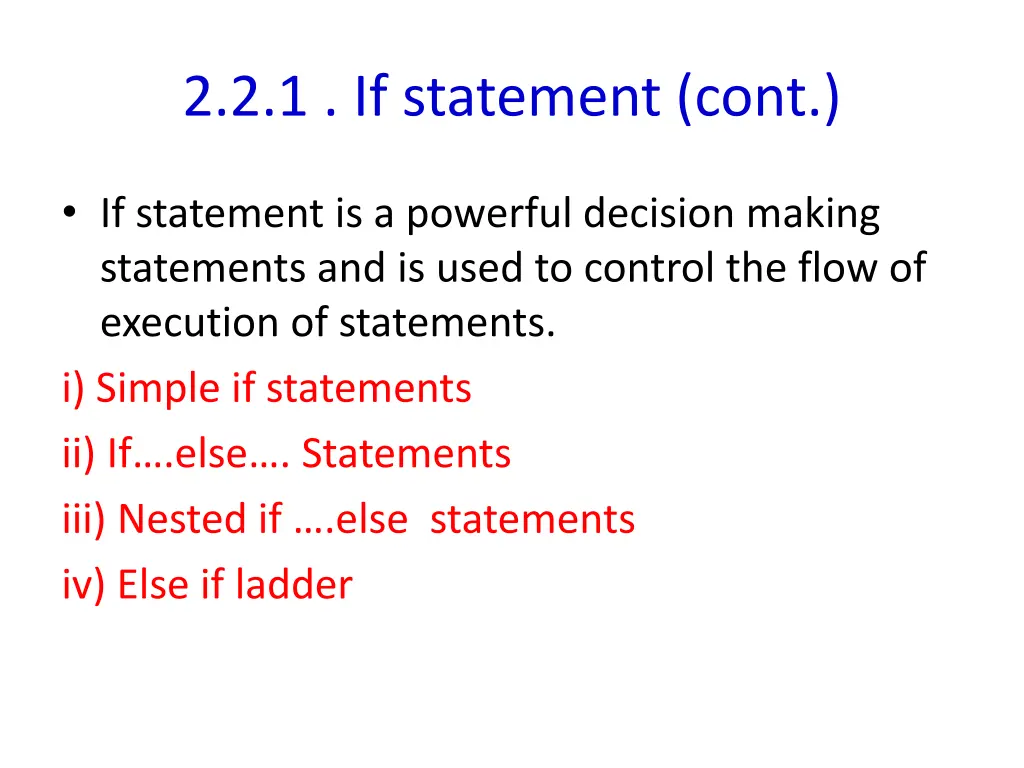 2 2 1 if statement cont