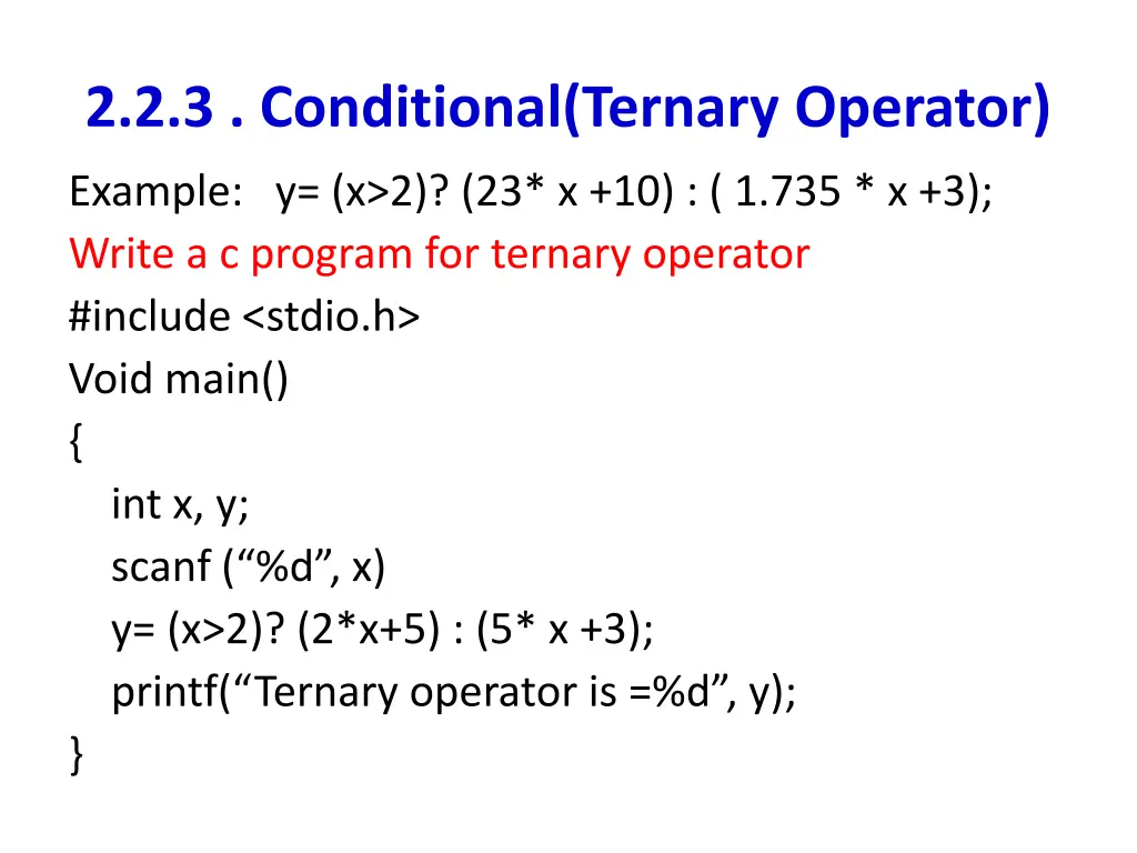 2 2 3 conditional ternary operator 1