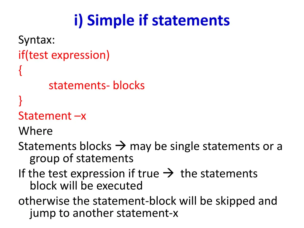 i simple if statements