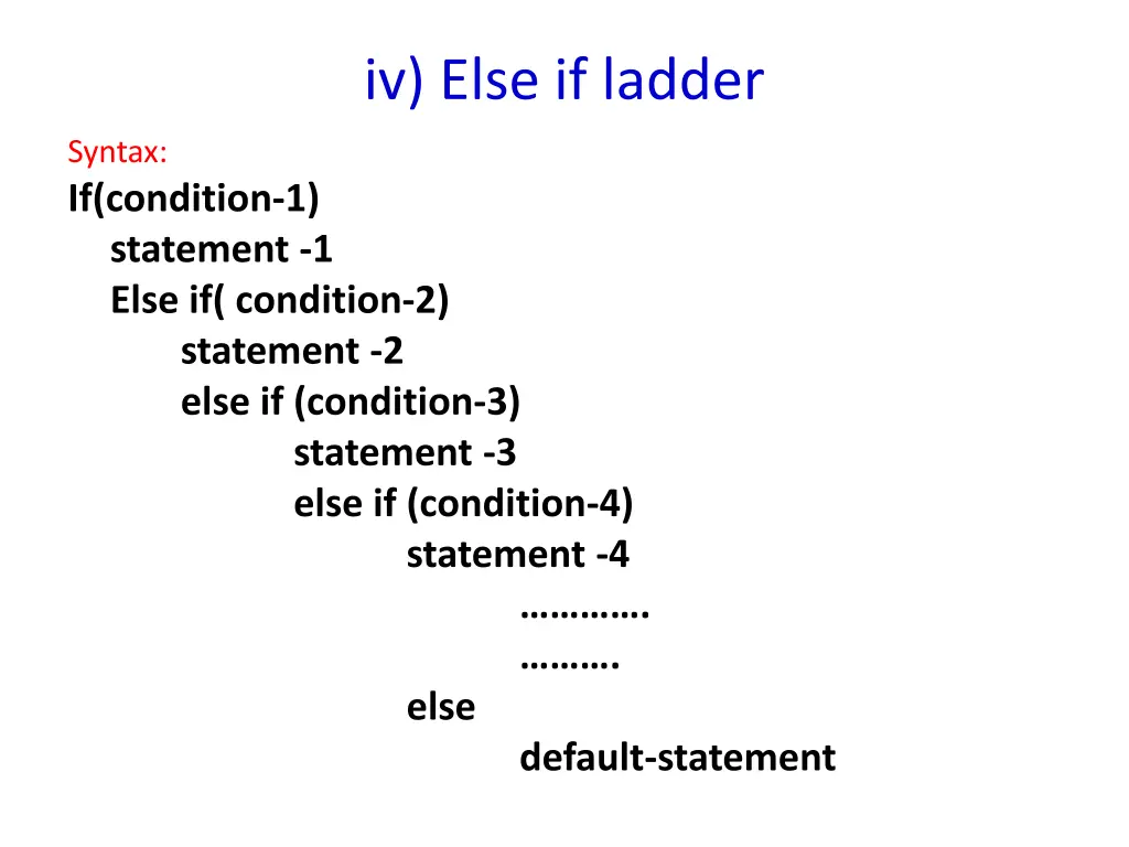 iv else if ladder