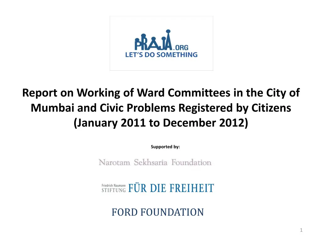 report on working of ward committees in the city