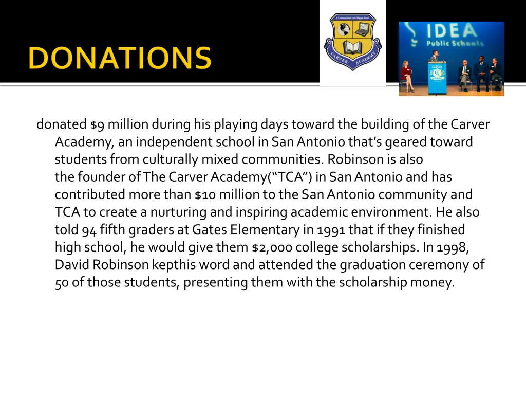donated 9 million during his playing days toward