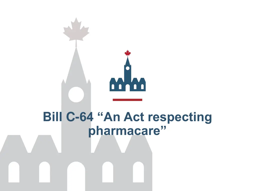 bill c 64 an act respecting pharmacare