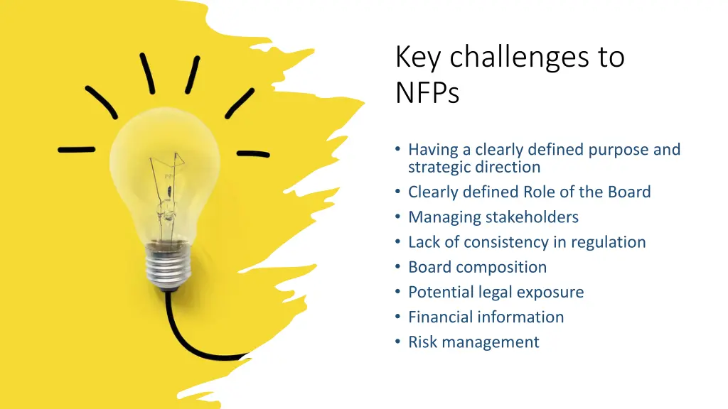 key challenges to nfps