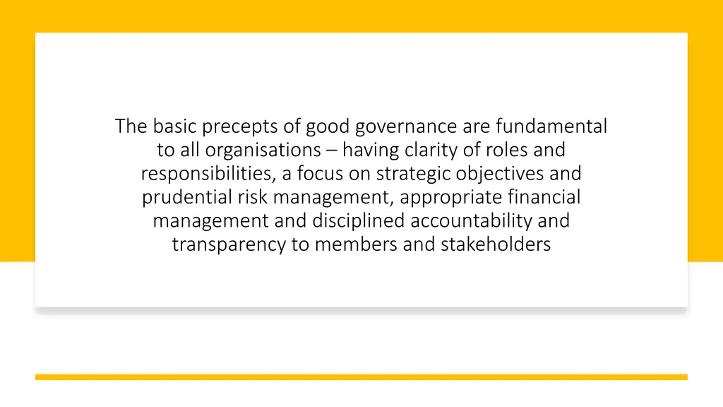 the basic precepts of good governance